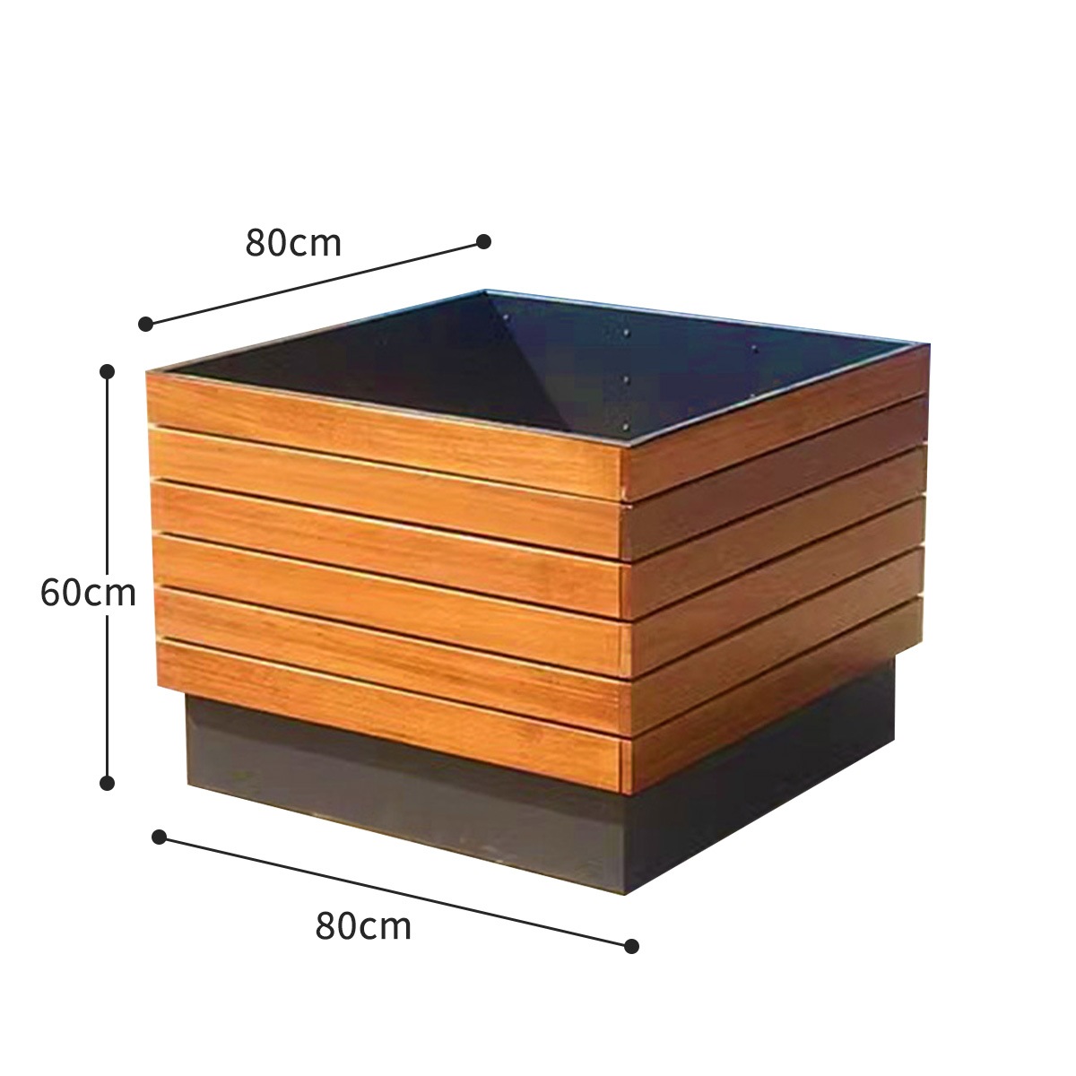 VeroMan 柔らかな 木目調の花壇 高耐久 スチールと木材の