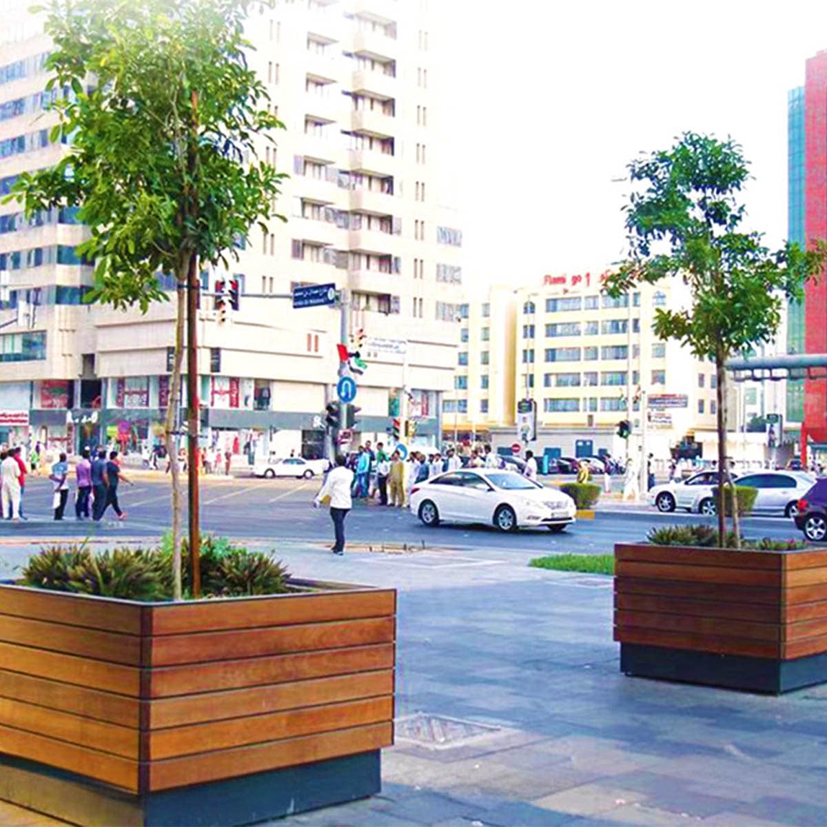 VeroMan 柔らかな 木目調の花壇 高耐久 スチールと木材の