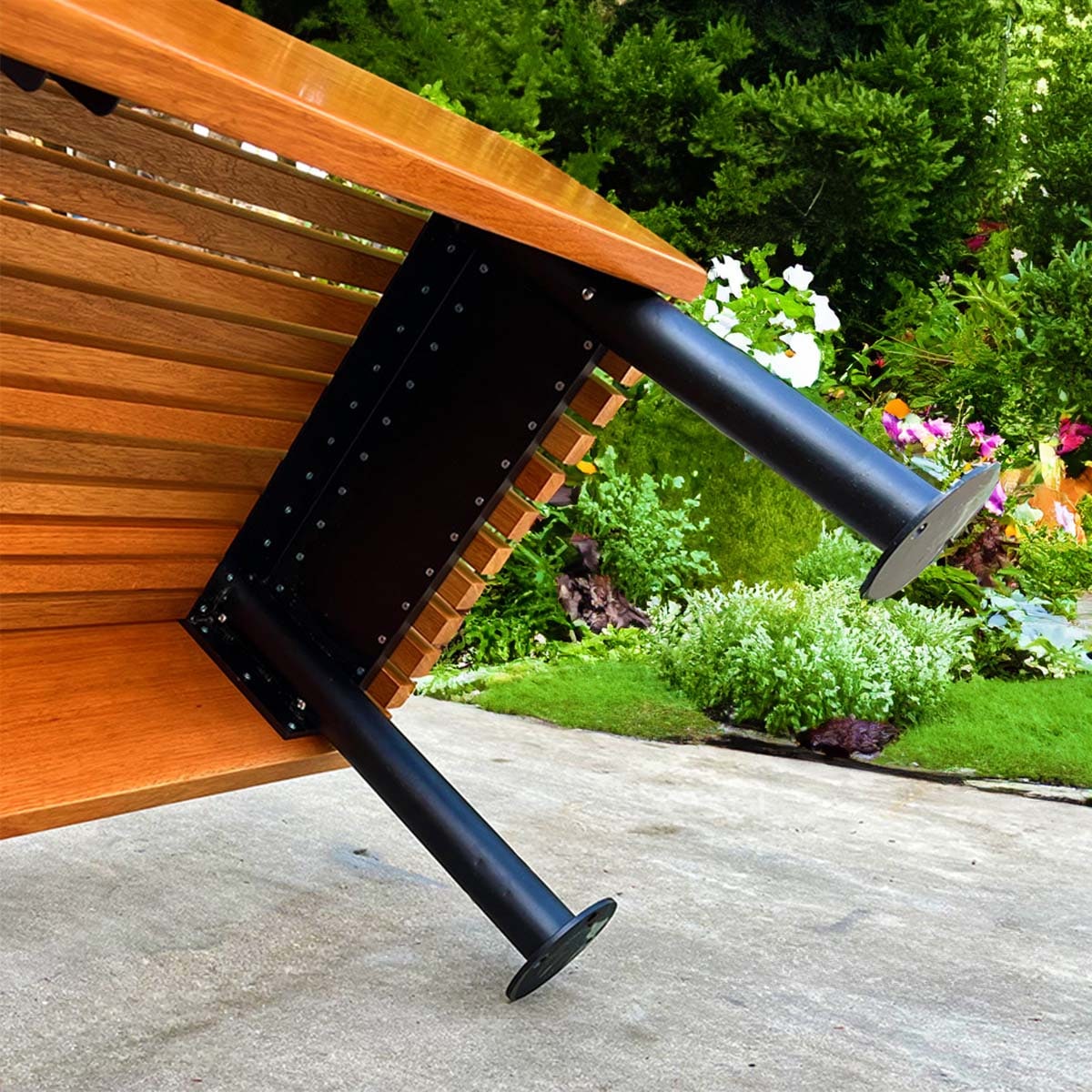 VeroMan 木製 スラット ベンチ 背もたれ付き ロングチェア ダイニング