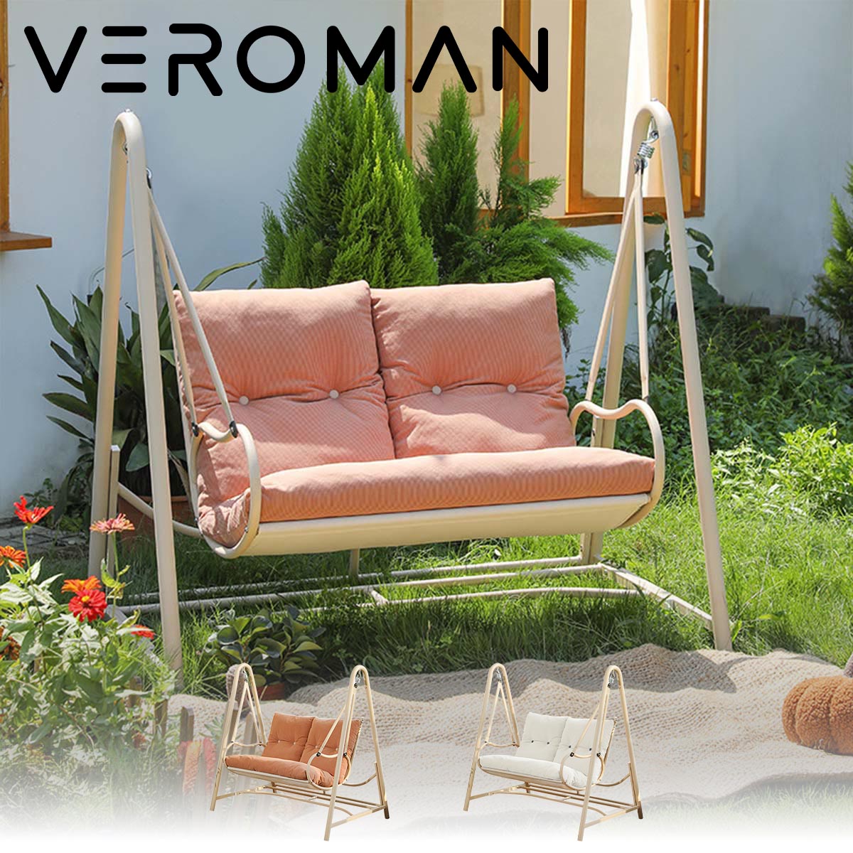 多色花柄のアーチ型椅子 多色花柄のアーチ型椅子