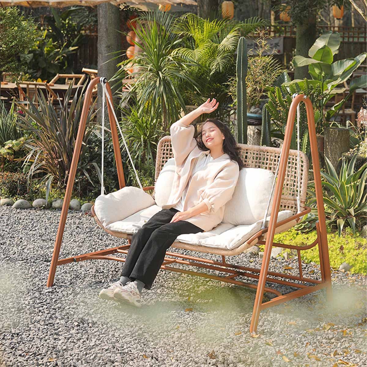 VeroMan ハンギングチェア ぶらんこ ガーデンブランコ ゆったり揺れる