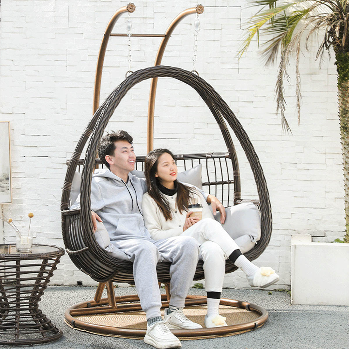 2人用] VeroMan 穏やかな包み込む温もり 手作り感あふれる籐編み