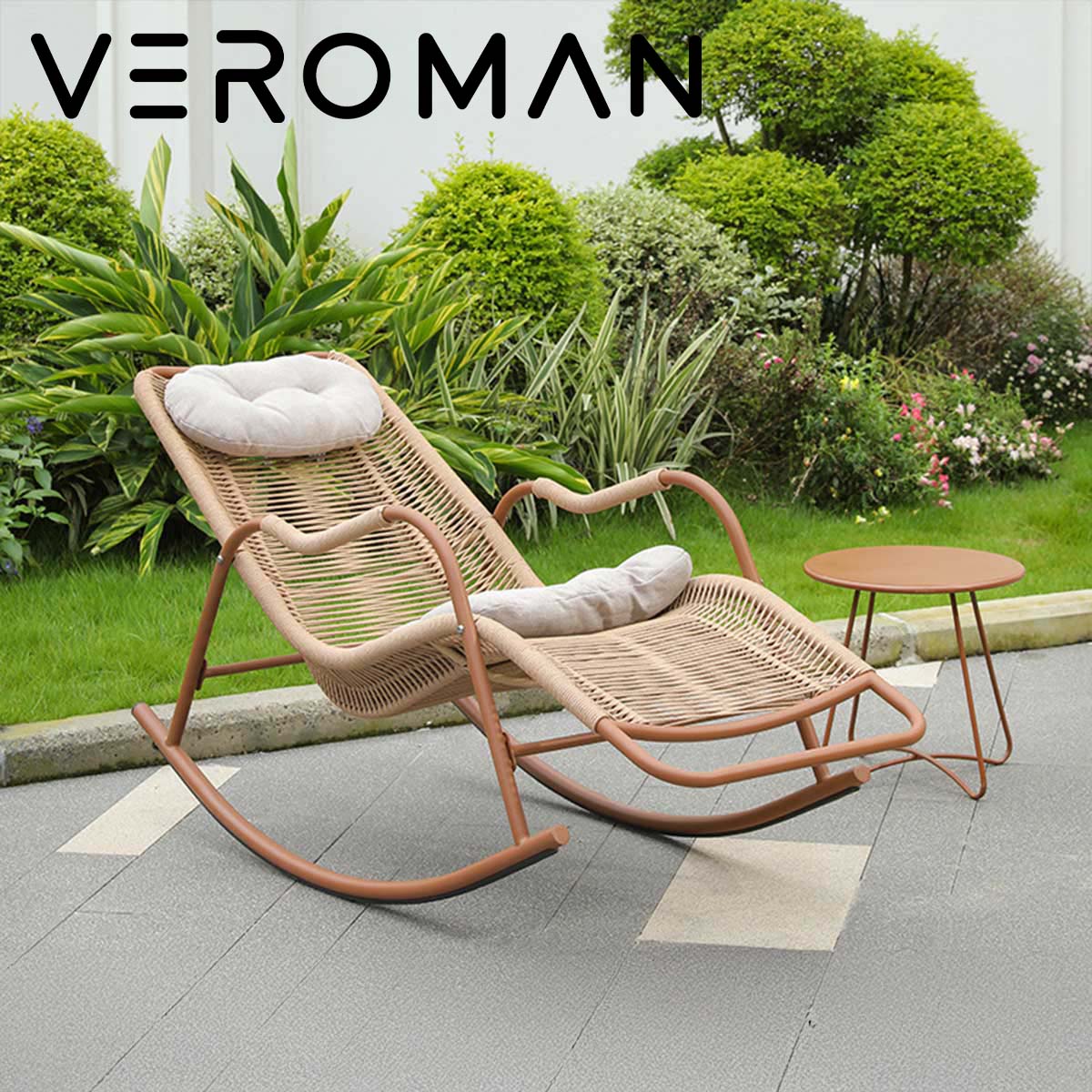【イタリア製】EMU チェア ガーデン アウトドア ロッキング リクライニング VeroMan 静かな癒しの揺れるリクライニングチェア 手作り感たっぷりの