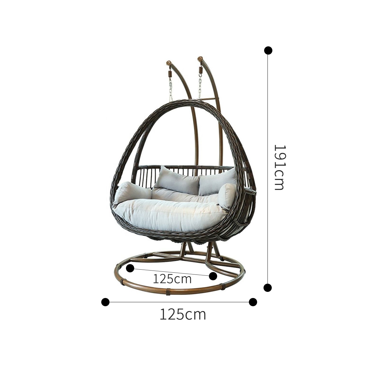 2人用] VeroMan 包み込むような形状の卵型吊り椅子 厚手の快適