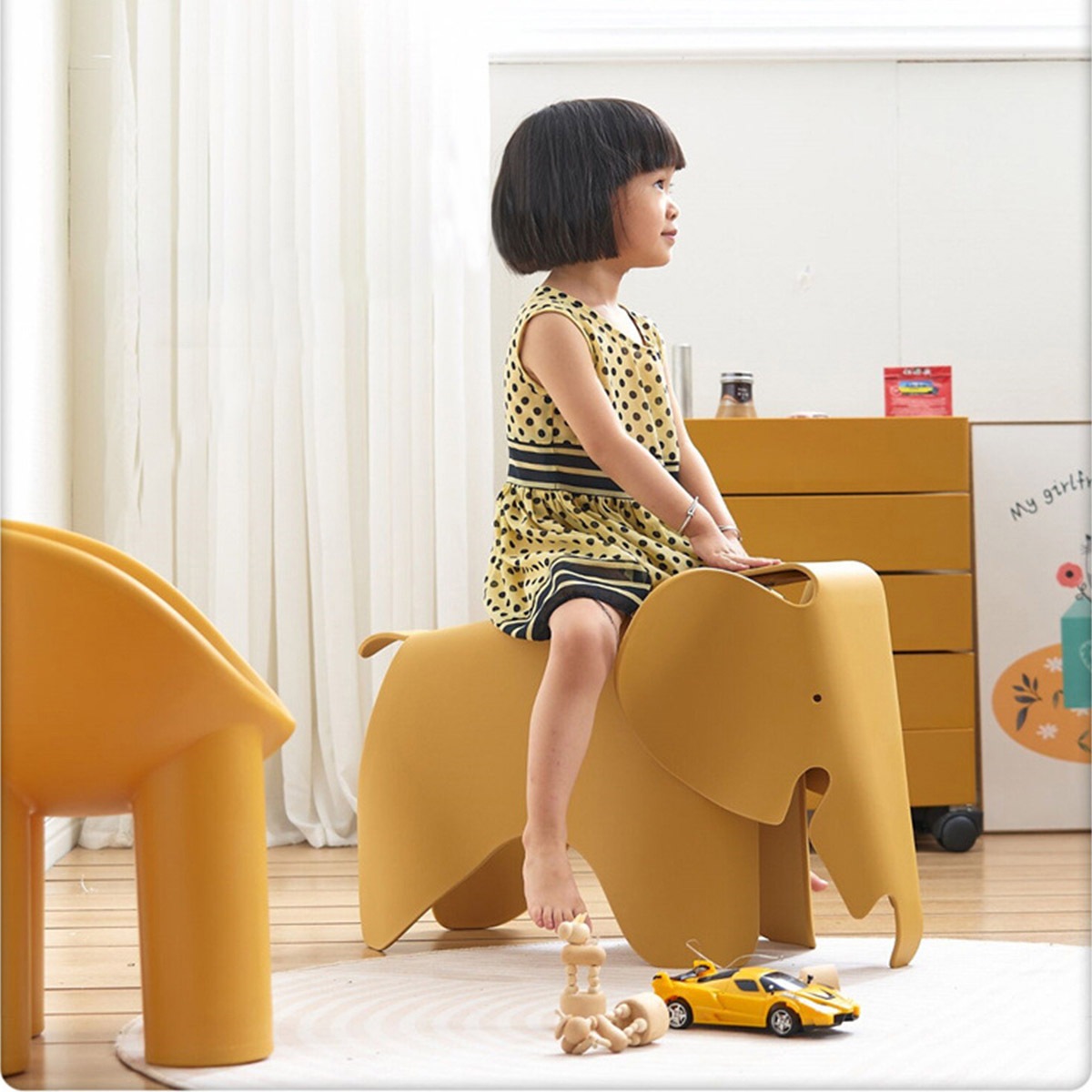 VeroMan 愛らしいフォルムが魅せる キッズチェア ゾウ 象 椅子 チェア