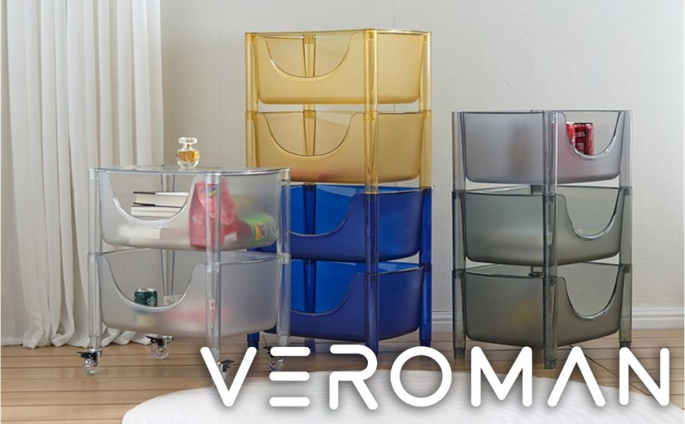 VeroMan 透明感が際立つミニマルデザイン クリアラック 2層 収納