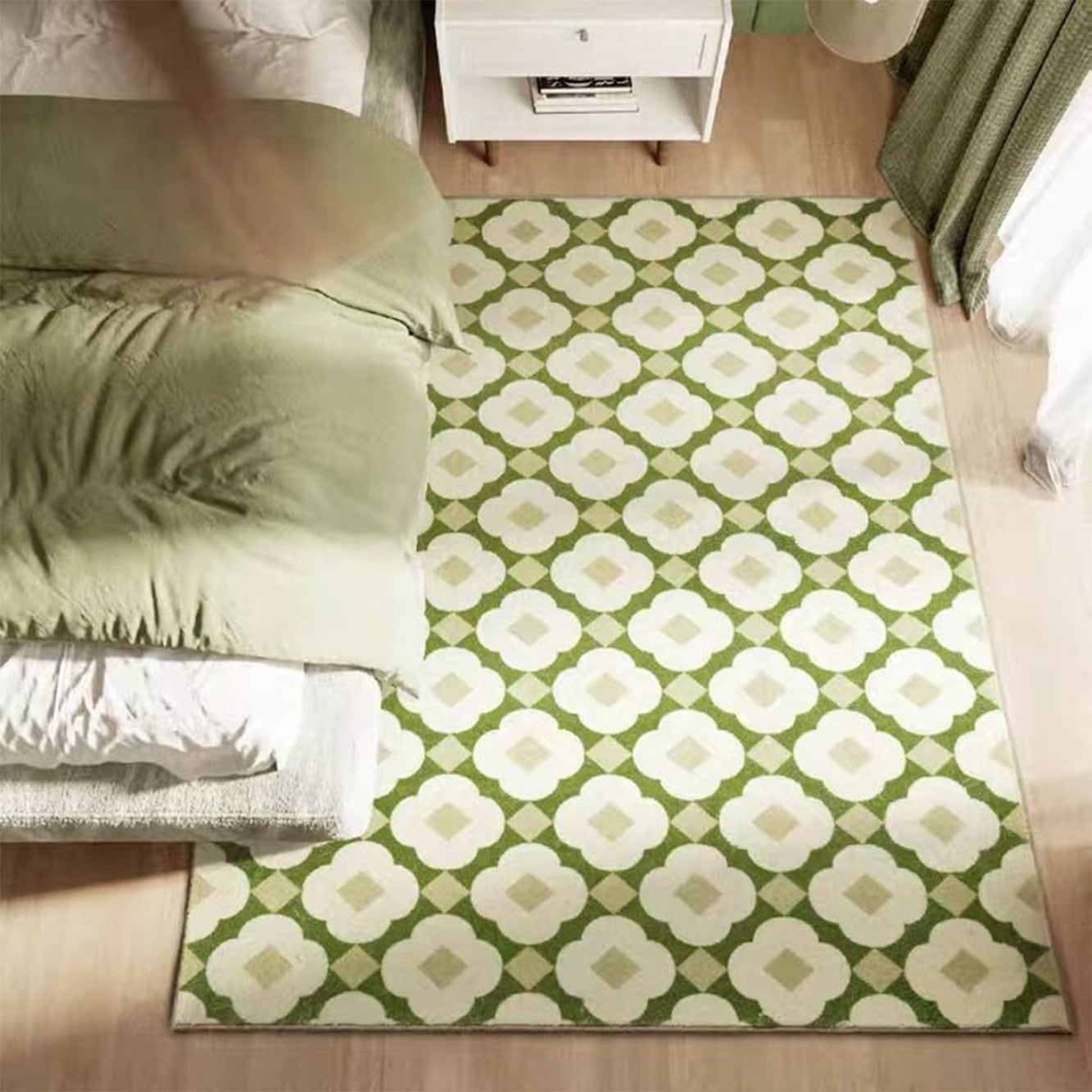 140cm x 200cm] VeroMan 足元に咲くレトロフラワー ラグ カーペット