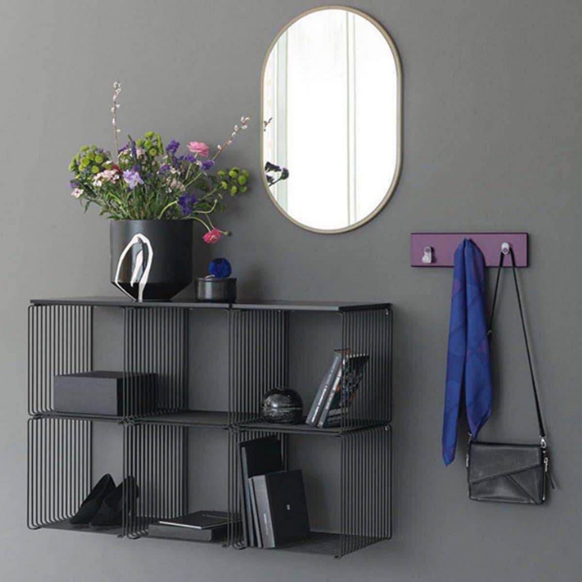 VeroMan ワイヤー シェルフ スクエア ラック サイドテーブル 床