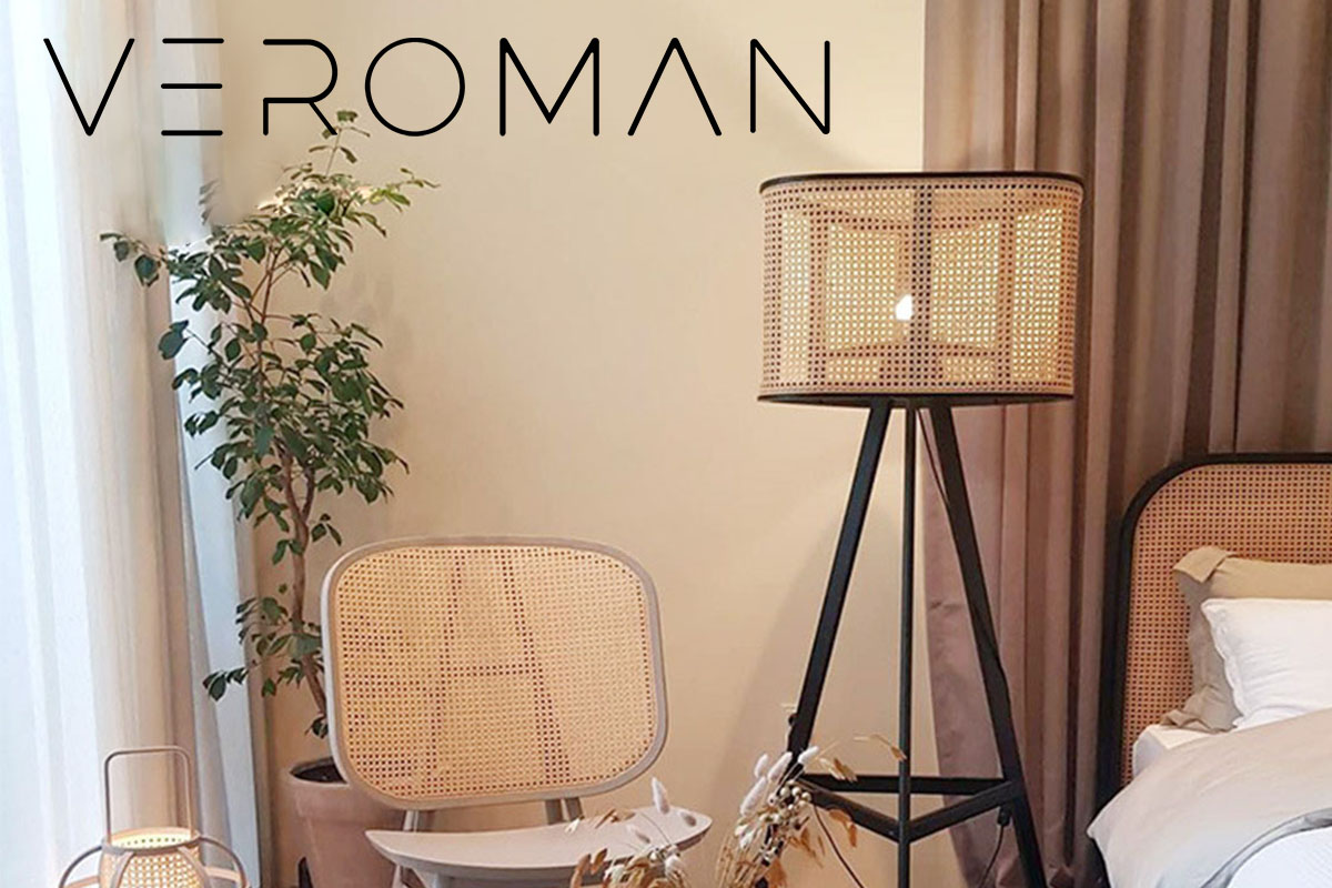 VeroMan フロアライト ランプ ラタン編み ライト 間接照明 ベッド