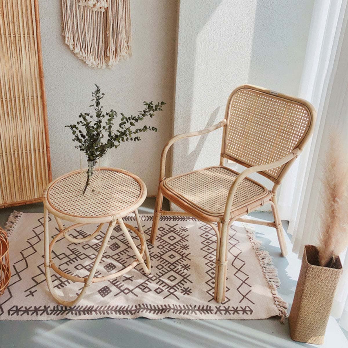 ✦レトロ✦カフェ風インテリア　籐チェア　ラタンアームチェア　　アーチ背もたれ ✦レトロ✦カフェ風インテリア 籐チェア ラタンアームチェア アーチ