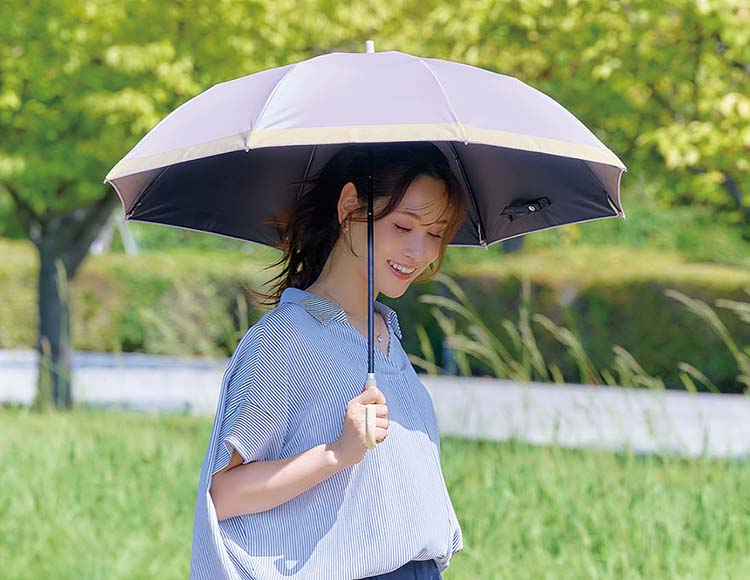 長傘風にもコンパクトにも]サンブロックラボ 遮夏傘 2段 2way 晴雨兼用