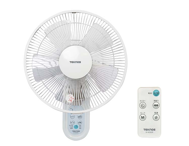 DCモーターで省エネ・静音] 壁掛け扇風機 フルリモコン付き 30cm羽根 5