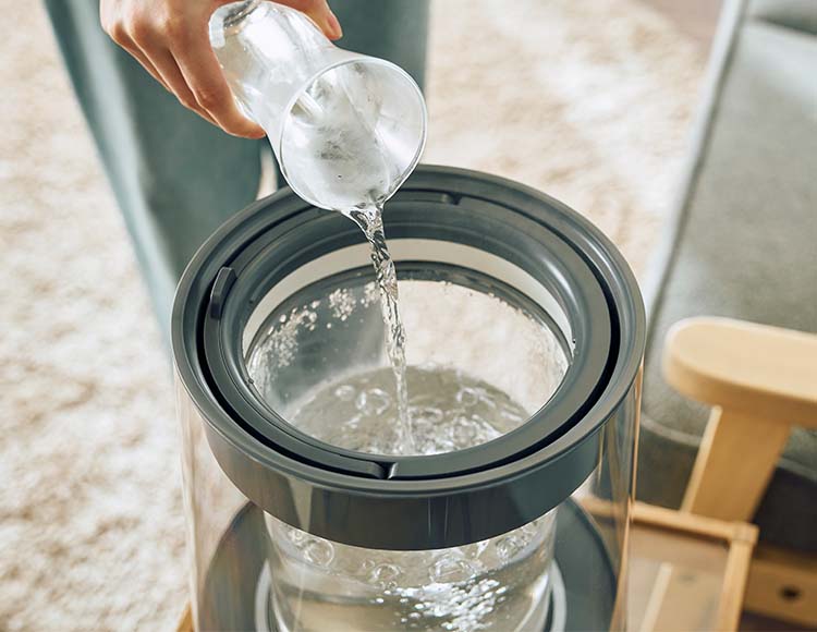 GLASS(グラス) ハイパワー ガラススチーム 加湿器 和室10畳 洋室17畳