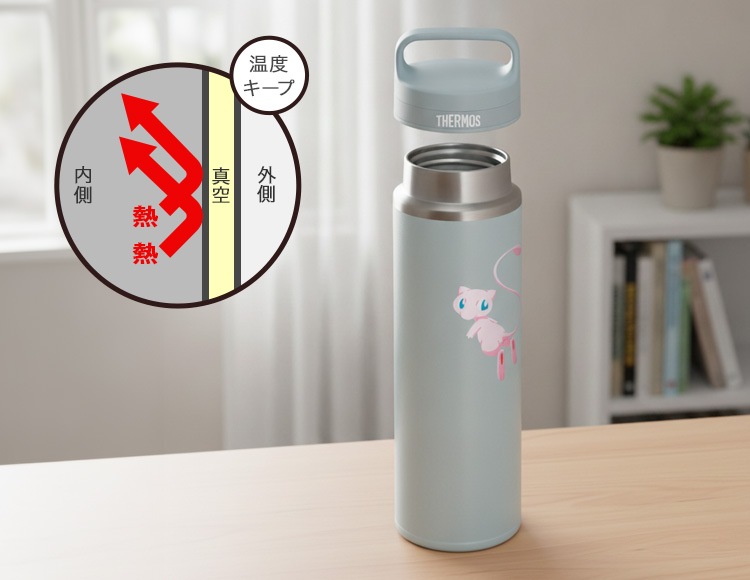 THERMOS（サーモス） 真空断熱 ケータイマグ 600ml ポケモン 保温 保冷