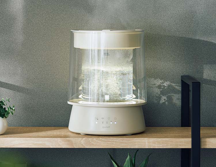 GLASS(グラス) ハイパワー ガラススチーム 加湿器 和室10畳 洋室17畳