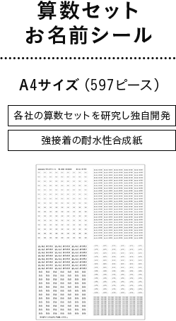 算数セットお名前シール