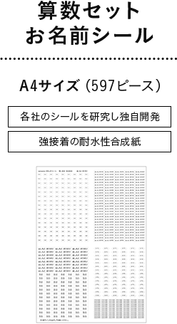 算数セットお名前シール