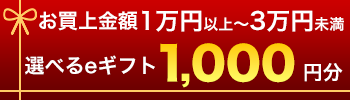 お買上1万～3万円未満選べるeギフト1000円分