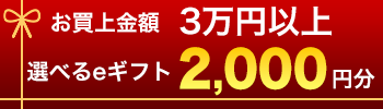 お買上3万円以上選べるeギフト2000円分