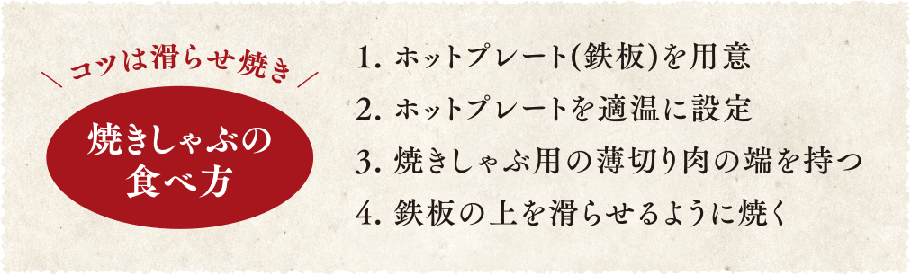 焼きしゃぶの食べ方