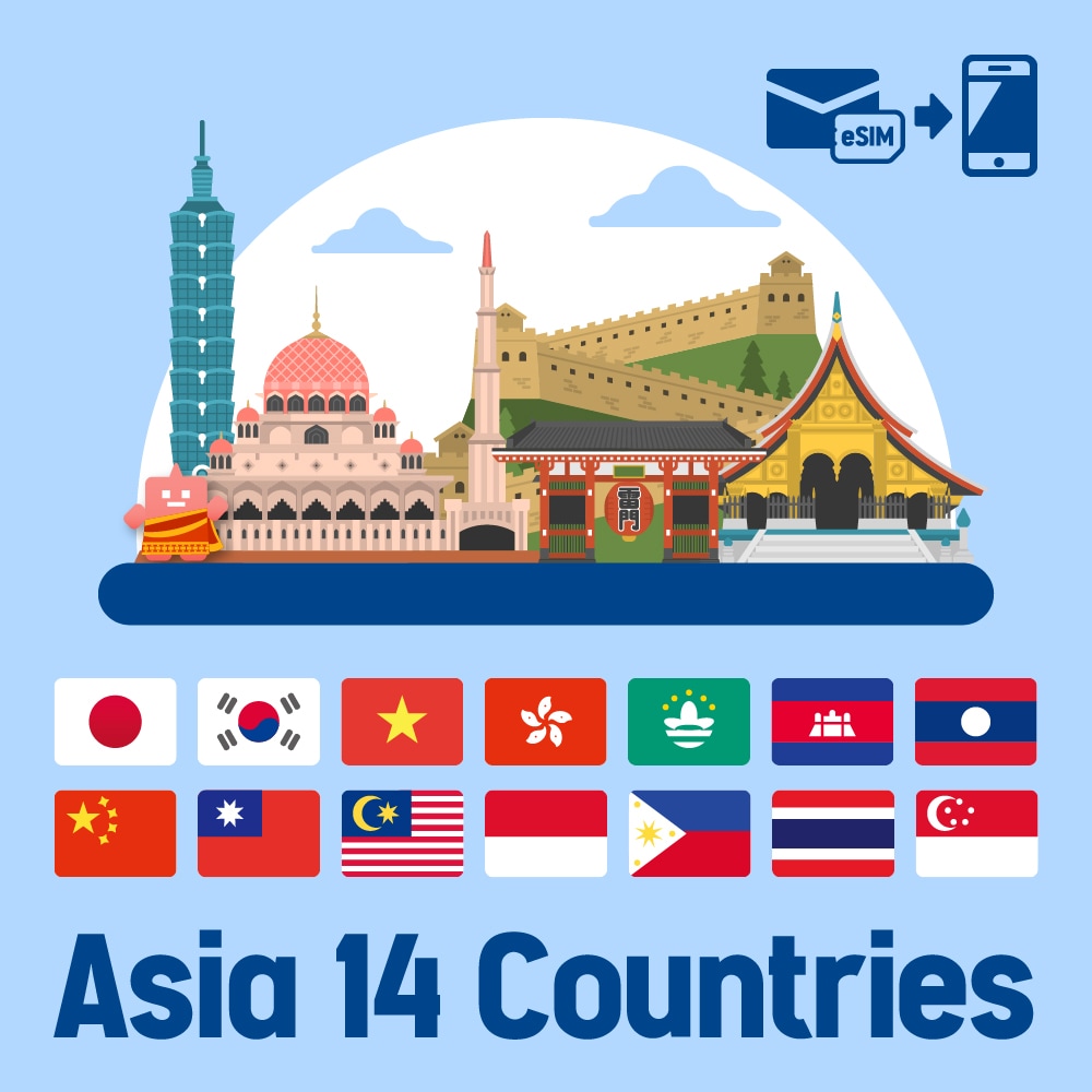 アジア14ヶ国で使えるプリペイドeSIM/DAYプラン
