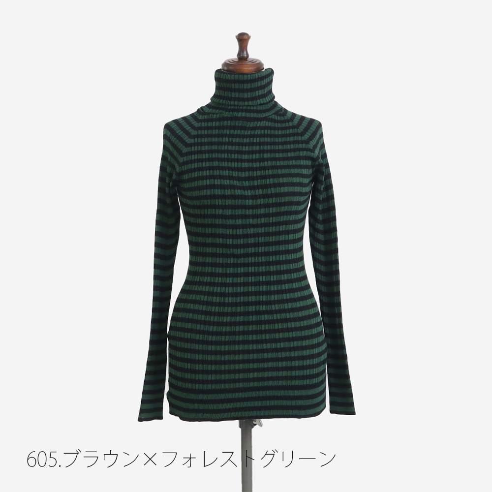 NARU(ナル) 綿コーマ ランダムリブBDタートルネックセーター 650703