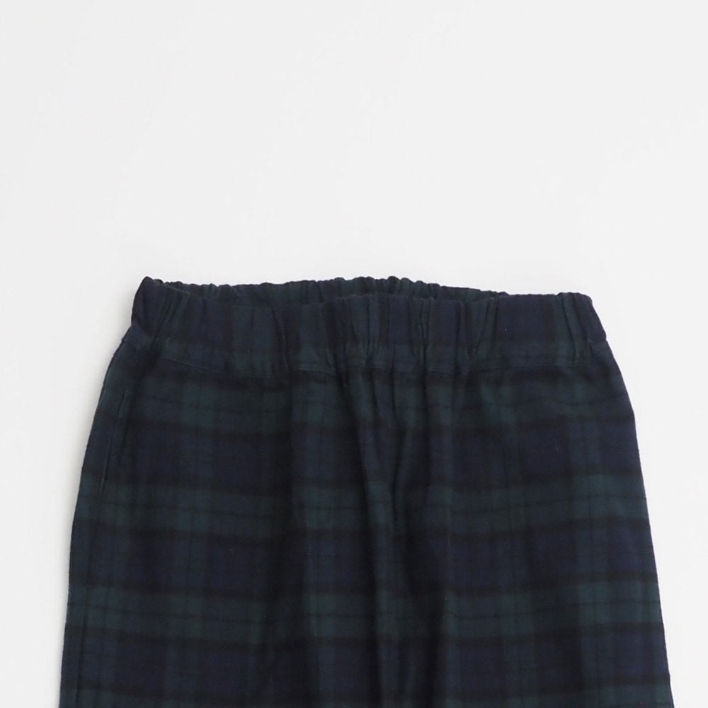 Nishiwakiフランネルチェック コージーパンツ　パンツの正面ディティール