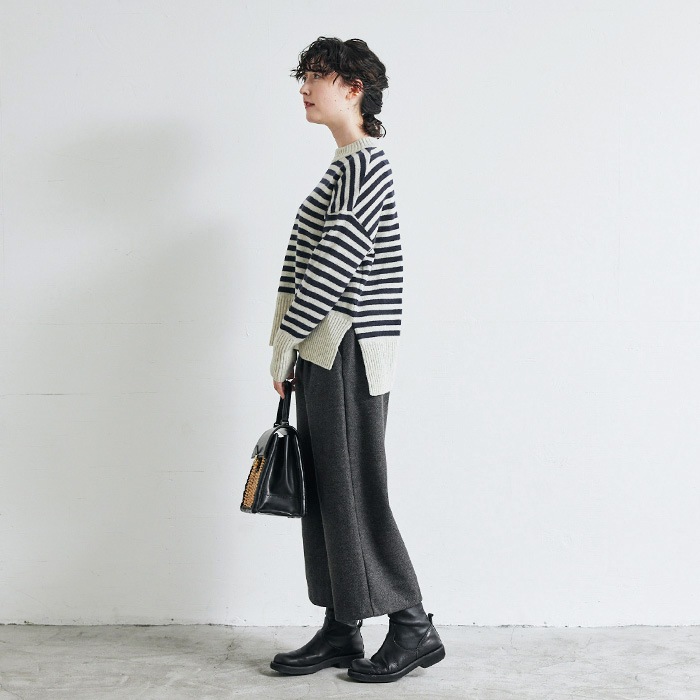 WEB限定】NARU(ナル) ニットメルトンカルゼストレートパンツ 650936