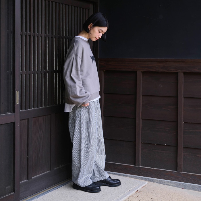 NARU(ナル) 先染めヒッコリーノッポパンツ 654810BF | all_items