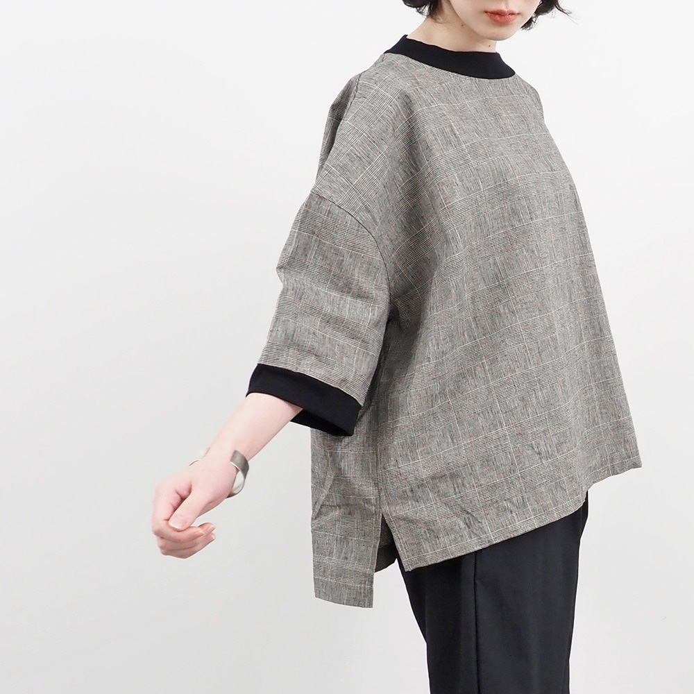 NARU(ナル) 綿麻チェック ワイドT 654843 | all_items | NARU FACTORY