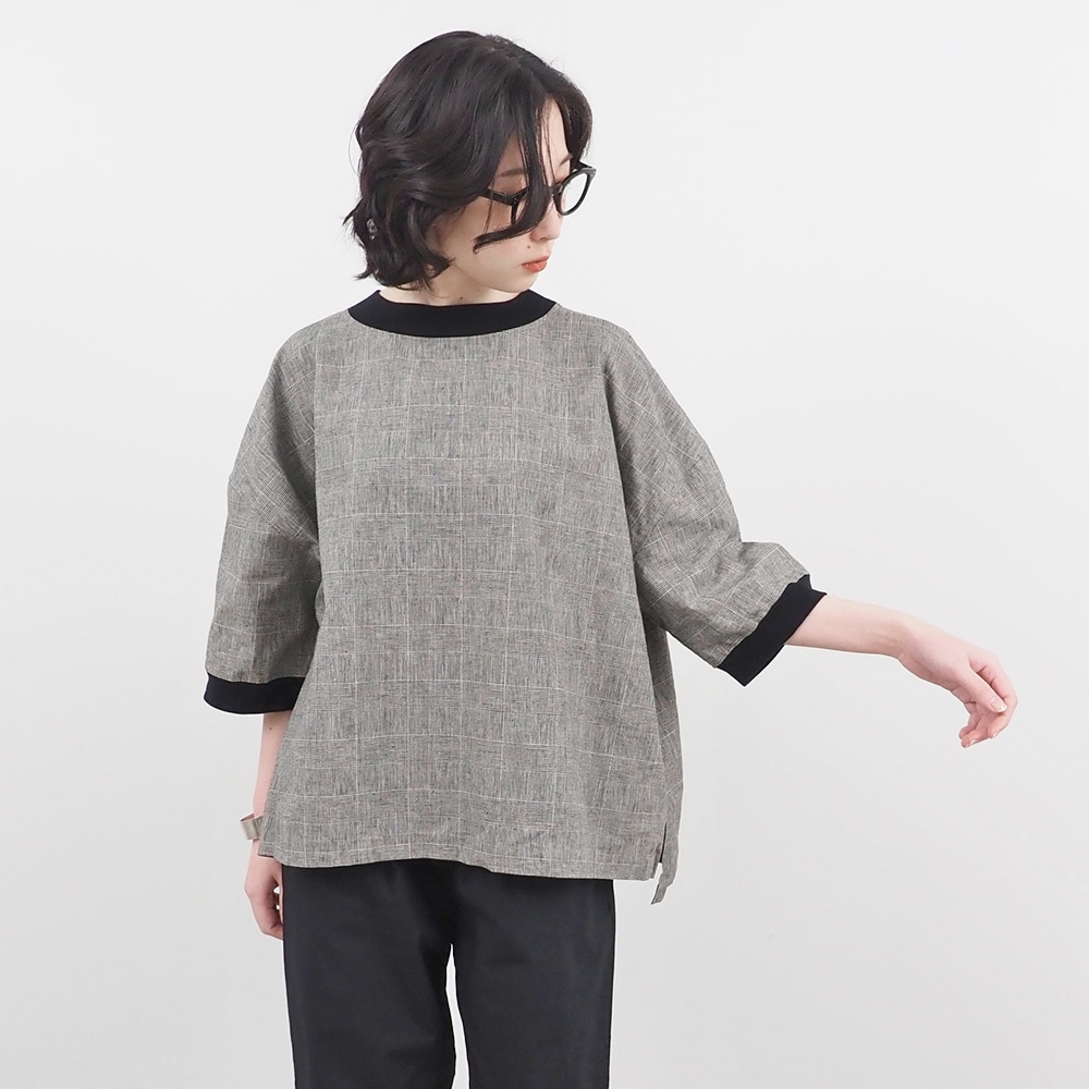 NARU(ナル) 綿麻チェック ワイドT 654843 | all_items | NARU FACTORY