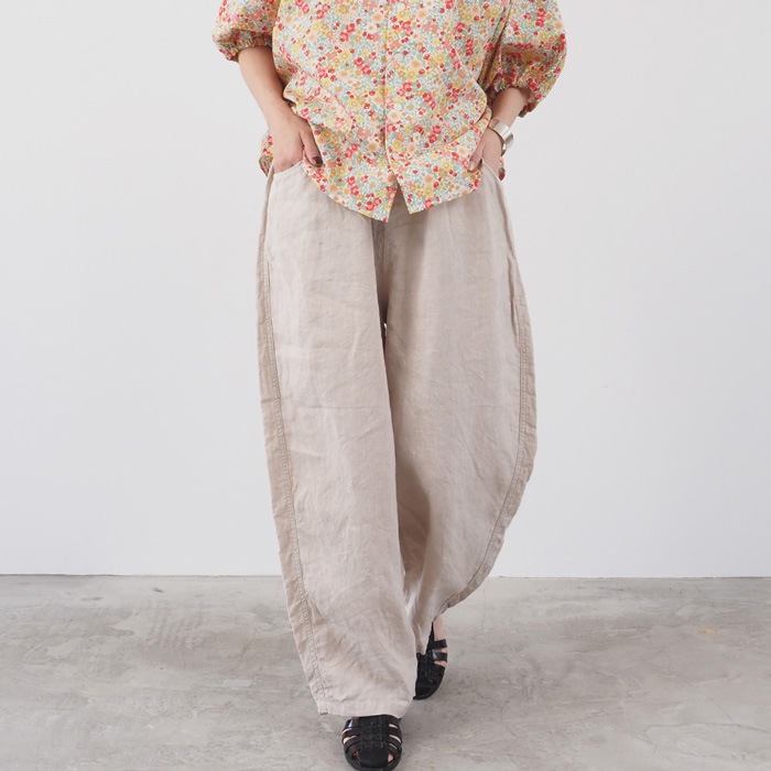 新色入荷！NARU(ナル) 40フレンチリネン ノッポパンツ 654860BE