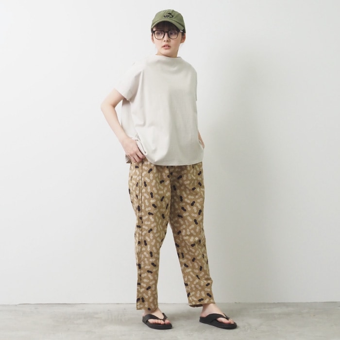 NARU(ナル) コットンリネンクロス ポップナッツプリント コージー