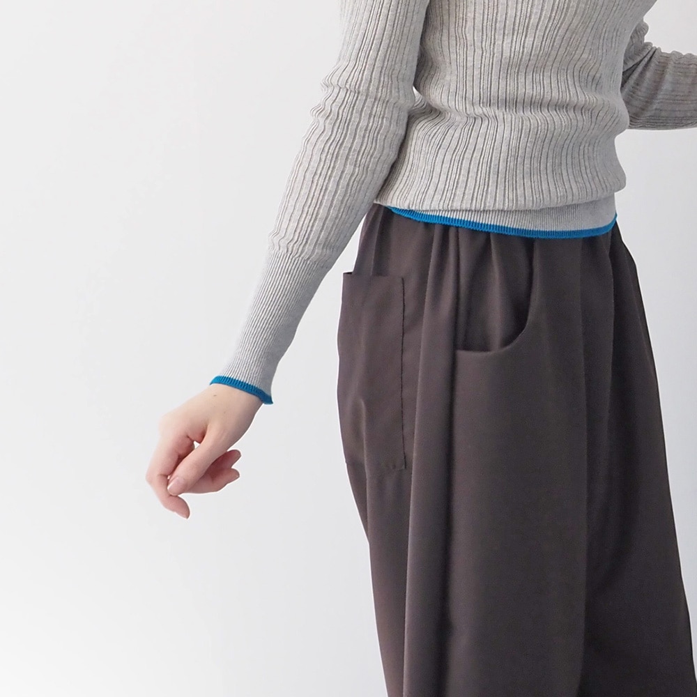 NARU(ナル) ランダムリブニット バイカラータートルネック 656706