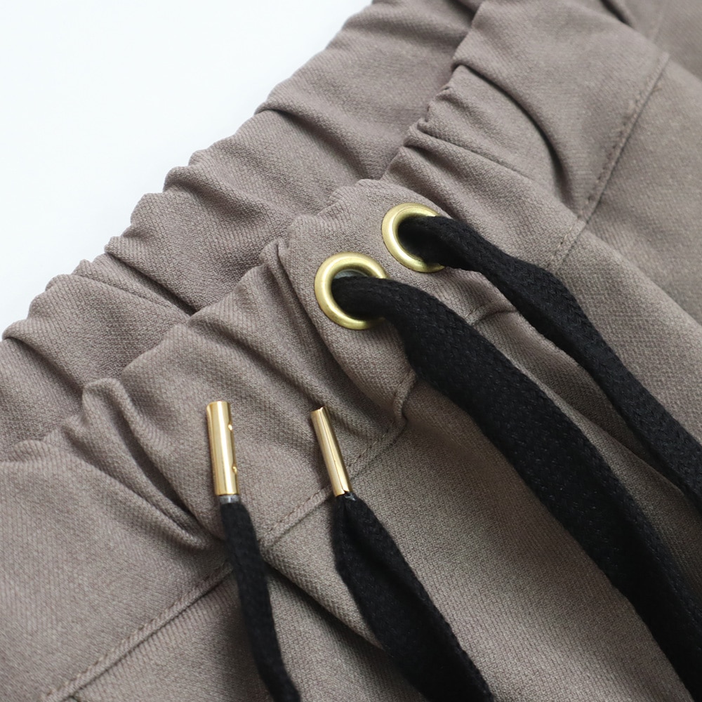 LANATEC-ECOツイルストレッチ イージーパンツ パンツの正面ディティール