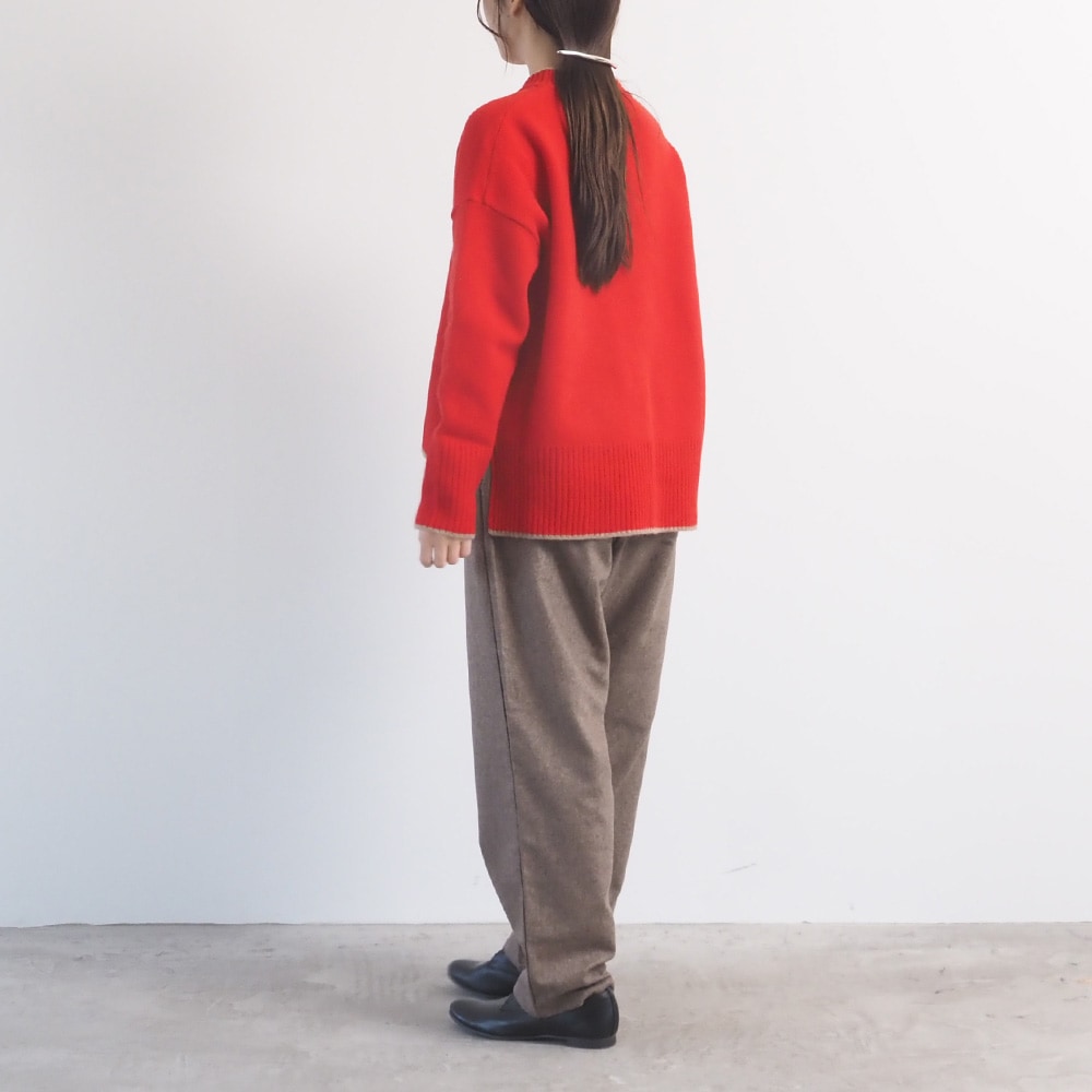 ナンバーナイン　ストレッチカラーパンツ　RED NARU(ナル) ウールリサイクルクロス コージーパンツ 6569331