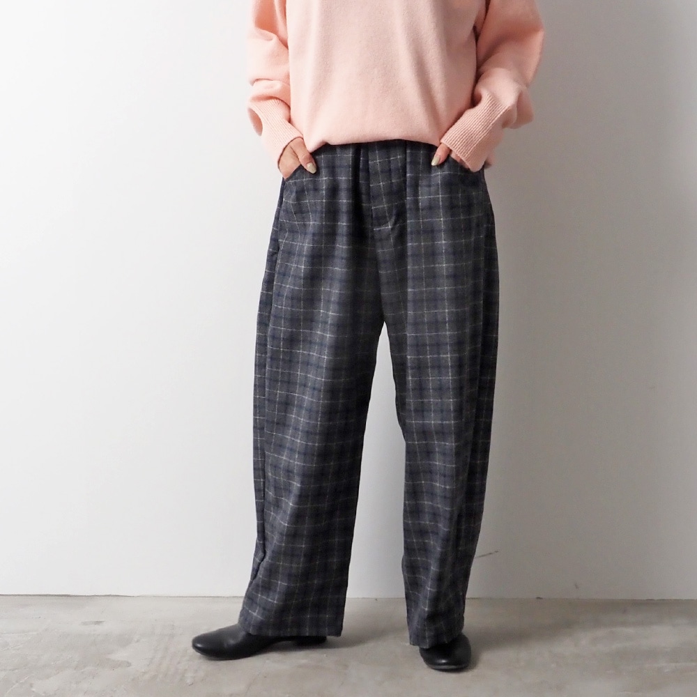 NARU(ナル) ウールリサイクルクロスチェック ノッポパンツ 6569361