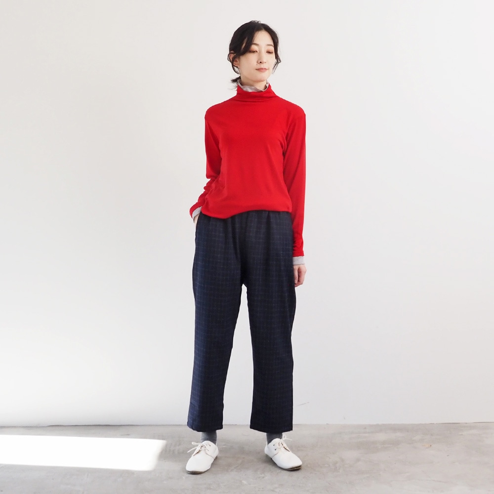 NARU(ナル) ウールリサイクルクロスチェック コージーパンツ 6569381