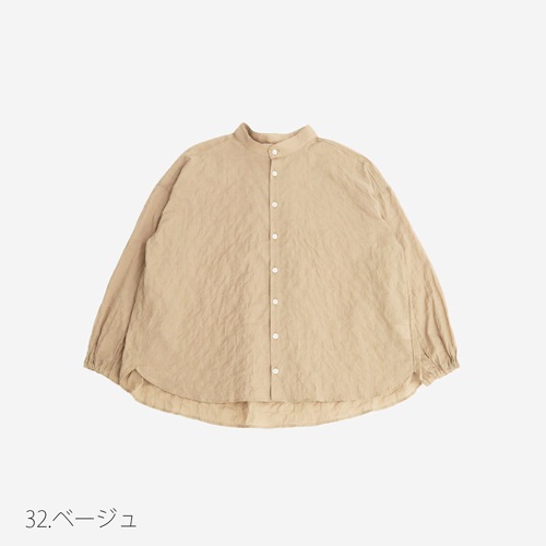 NARU(ナル) 先染シャーリングシャンブレー スタンドカラーシャツ