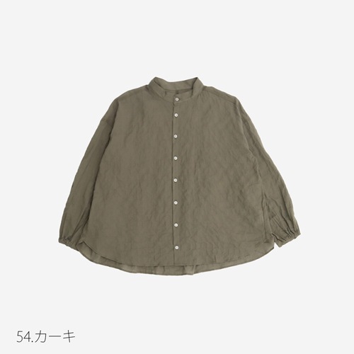 NARU(ナル) 先染シャーリングシャンブレー スタンドカラーシャツ