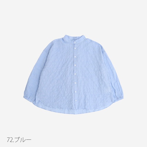 NARU(ナル) 先染シャーリングシャンブレー スタンドカラーシャツ