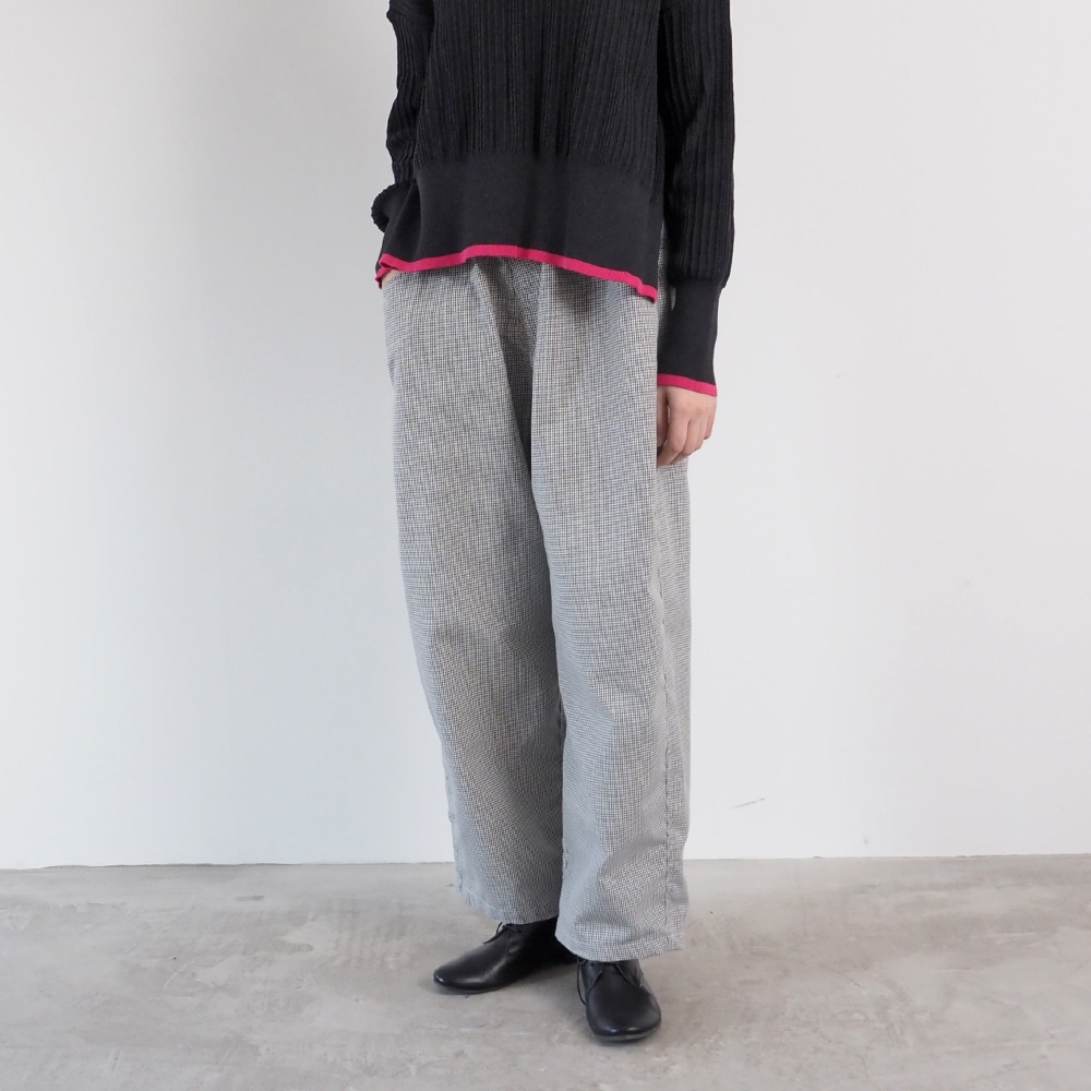 NARU(ナル) 綿麻ウール千鳥 ノッポパンツ 659926 | ボトムス,パンツ