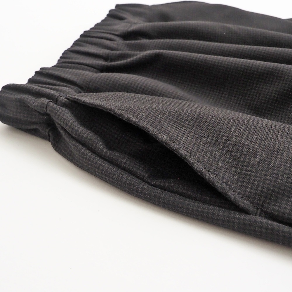 綿麻ウール千鳥 ロールアップカフェパンツ　パンツの正面ディティール