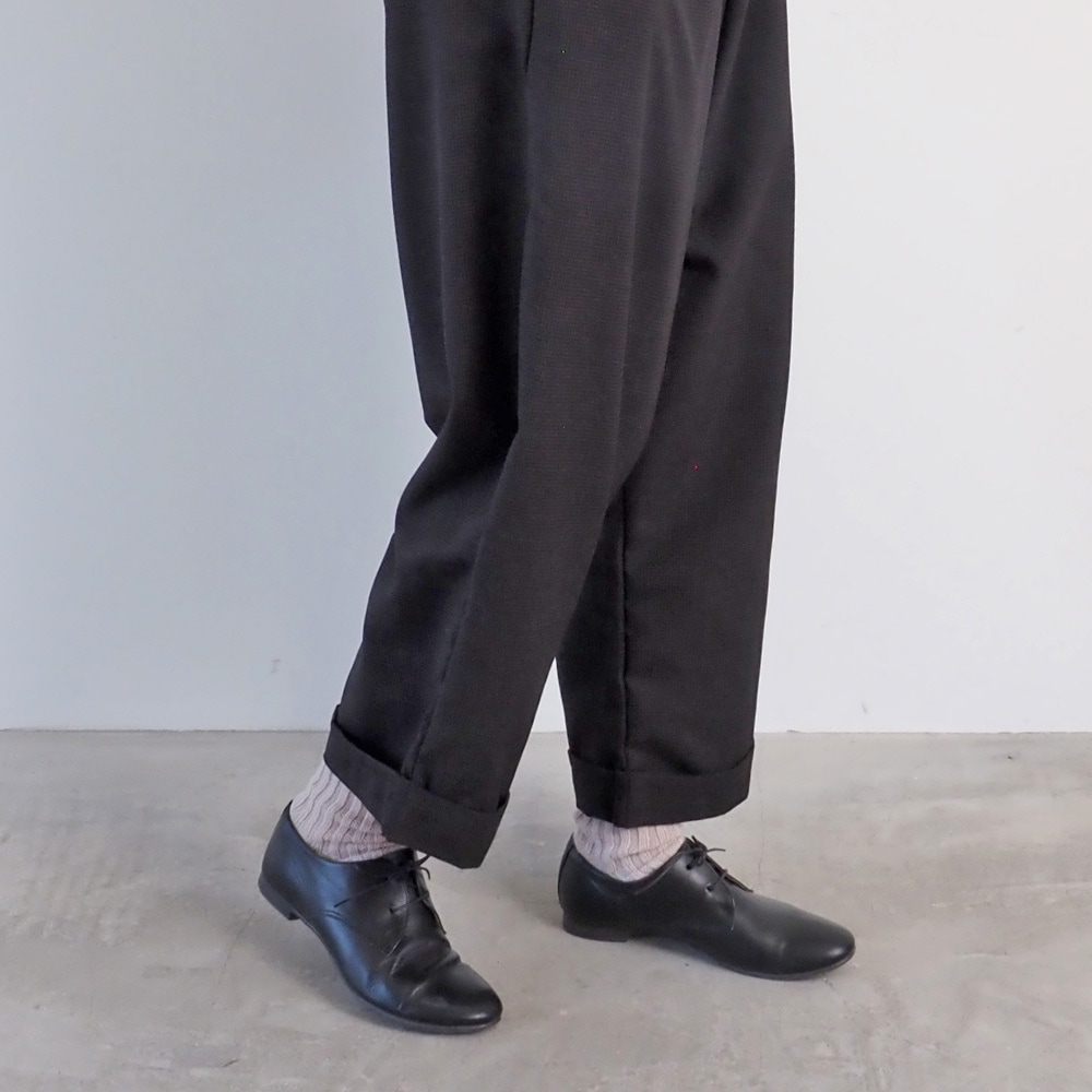 NARU(ナル) 綿麻ウール千鳥 ロールアップカフェパンツ 659927 | NEW