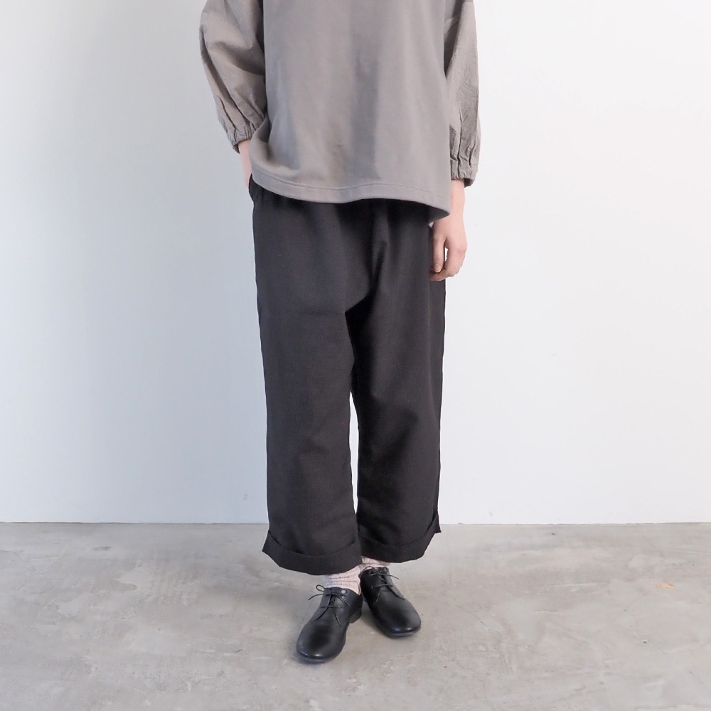 NARU(ナル) 綿麻ウール千鳥 ロールアップカフェパンツ 659927 | 2025