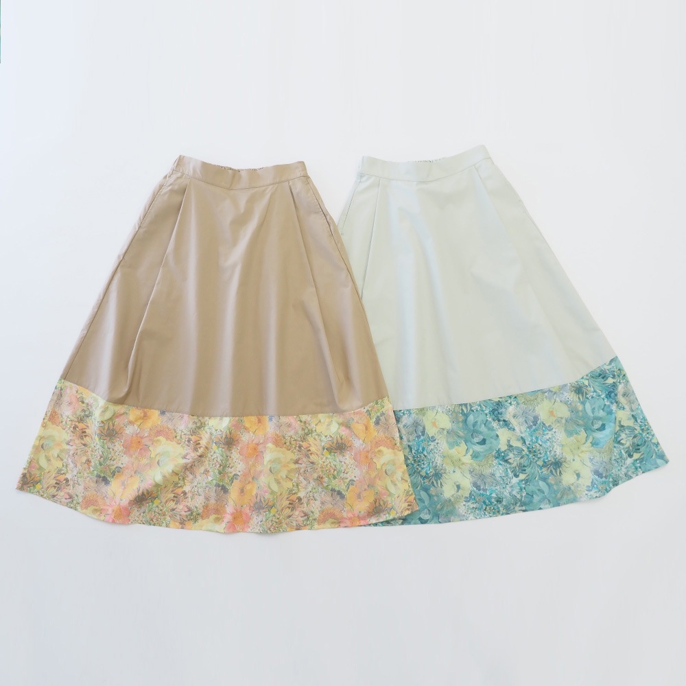 NARU(ナル) LIBERTYコットン(Marina Seaflower) 足元かわいいスカート