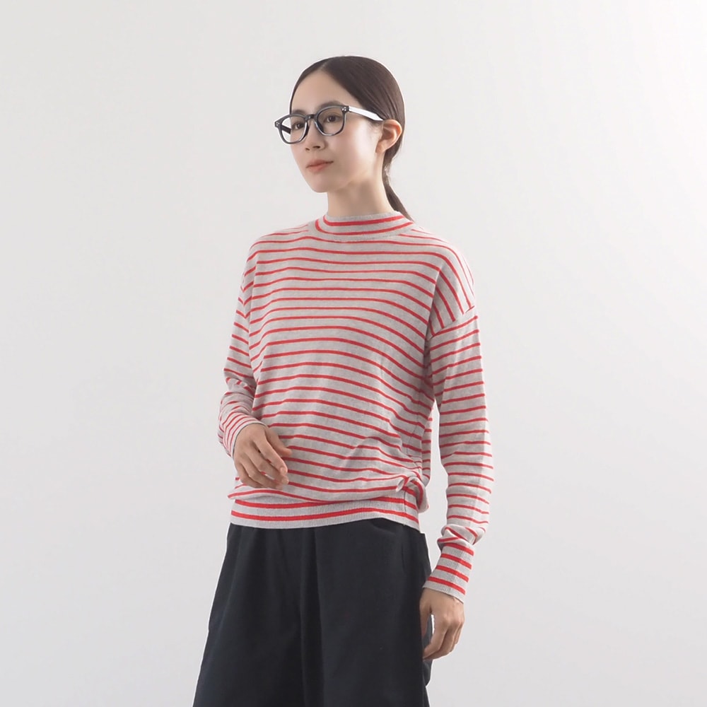 NARU(ナル) ムースヤーン ハイネックボーダーニット 665706BF | TOPS