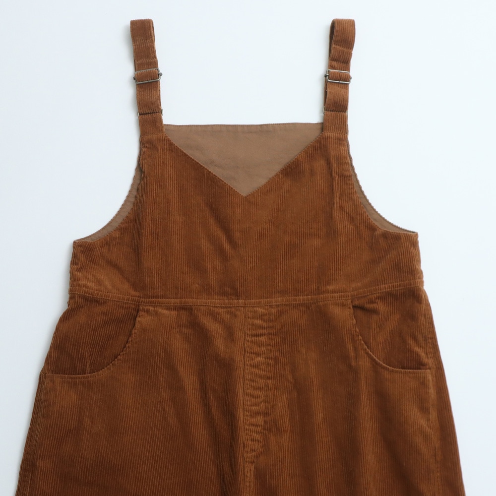 コーデュロイ サロペット　サロペットの正面ディティール