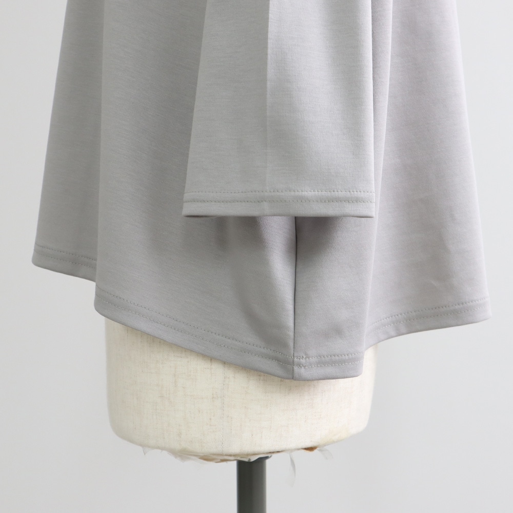 スーピマコットンポンチ ワイドT7分袖　プルオーバーの正面ディティール