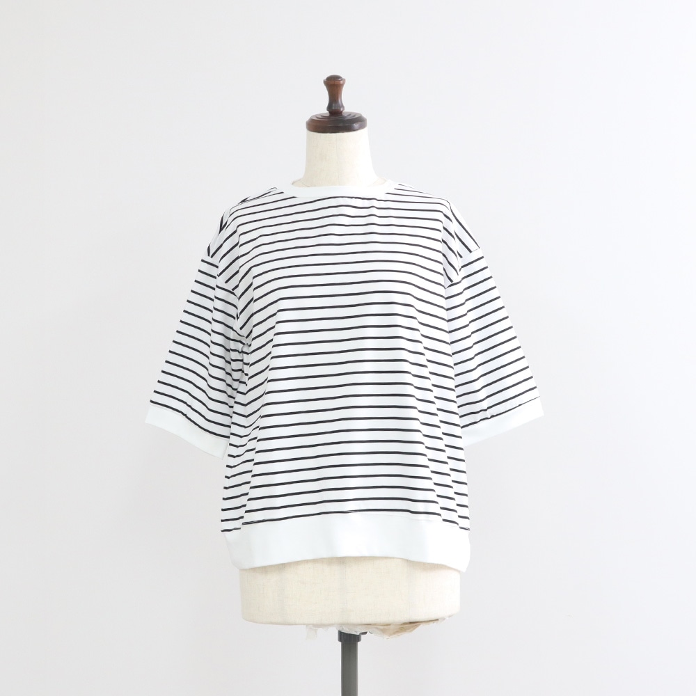 スーピマコットンポンチBD コンパクトT5分袖　Tシャツの正面ディティール